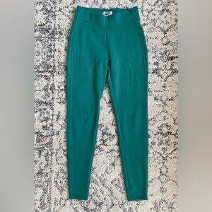 Lands’ End Cotton Fleece Leggings, Green